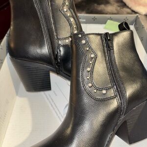 INC International Concepts Black Ankle Boots with Studs